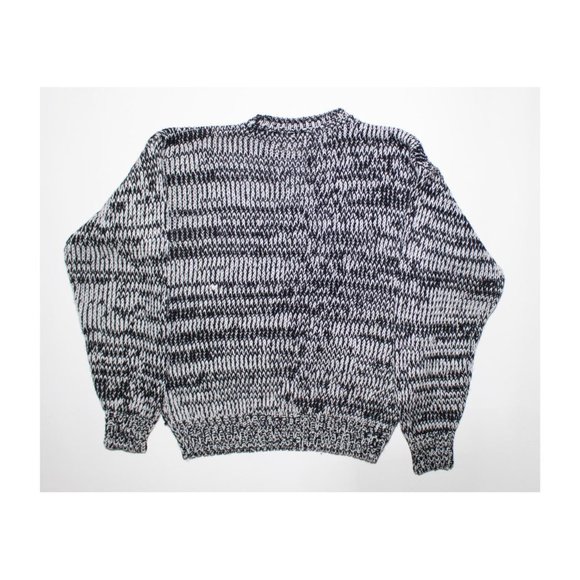 Vintage 90s Black and White Aztec Knit Sweater - Picture 2 of 3